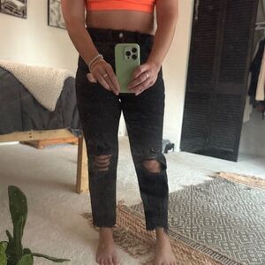 black denim cut off jeans size 3 short Hollister